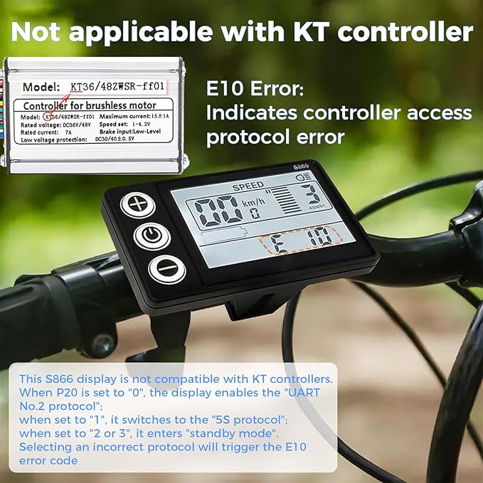 S866 Display 24V 36V 48V 52V 60V
